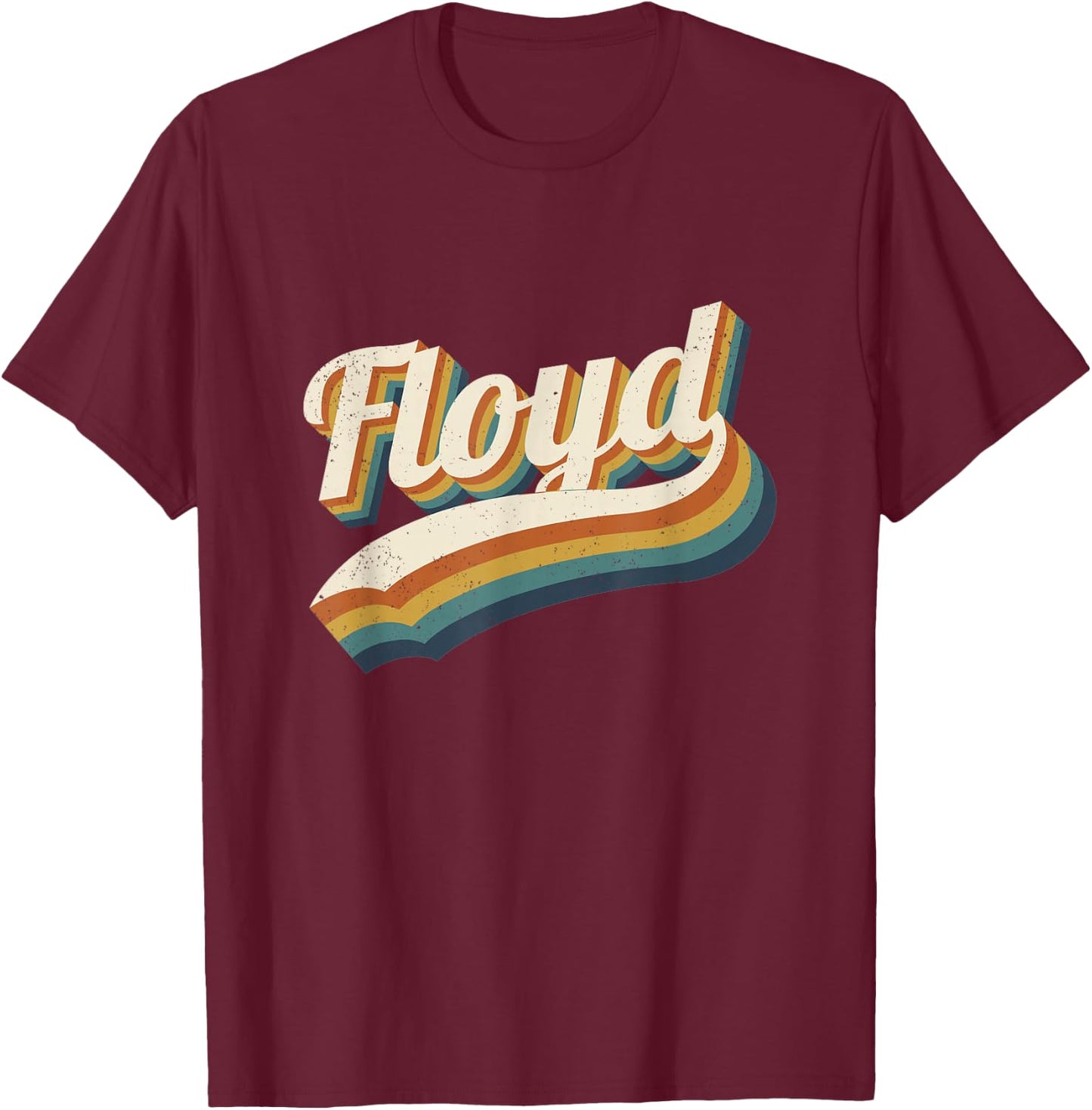Vintage Floyd Personalized Name Floyd T-Shirt - T-Shirt | Maroon