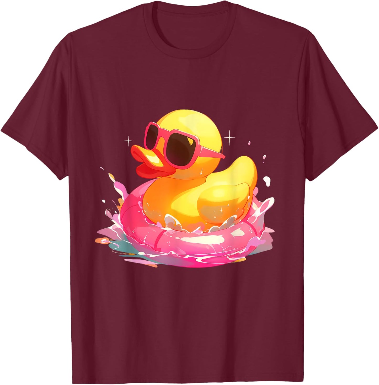 Rubber Duck Rubber Duckling Swimming Rubber Duck Lover T-Shirt - T-Shirt | Maroon