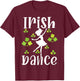 Girl Dancing Dancer Irish Dance St Patrick's Day T-Shirt - T-Shirt | Maroon