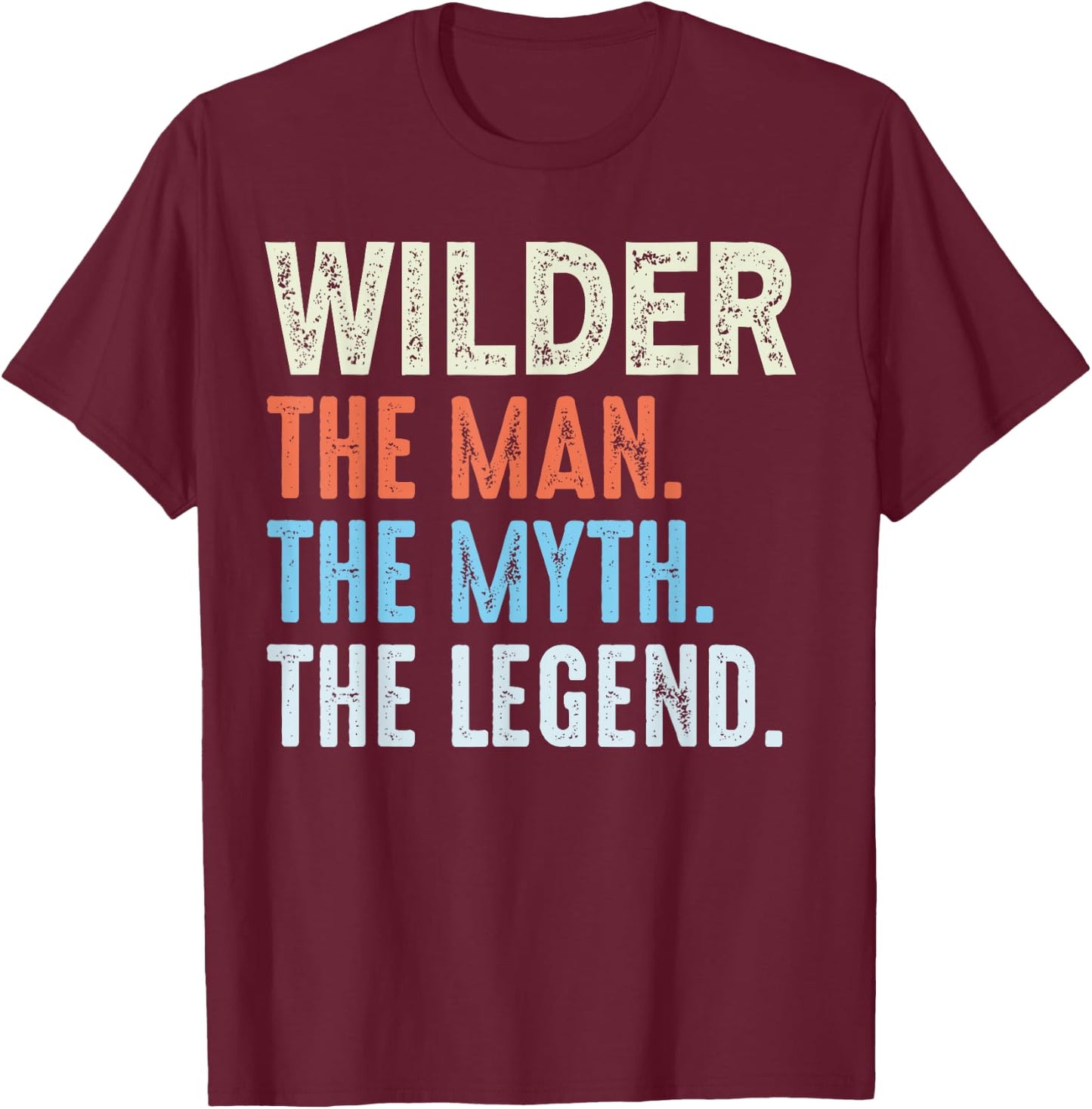 Wilder The Legend Name Personalized Cute Idea Men Vintage T-Shirt - T-Shirt | Maroon