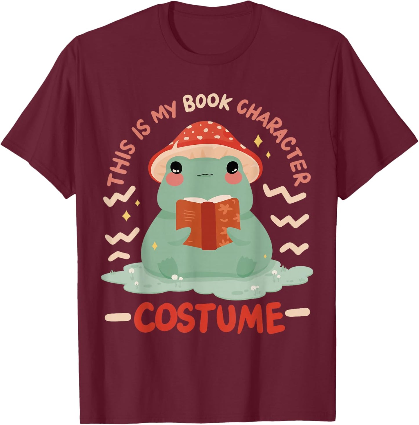 This Is My Book Character Costume T-Shirt - T-Shirt | Maroon