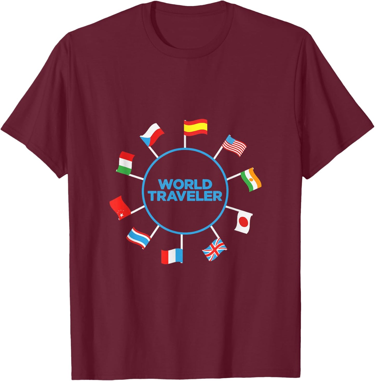 Toddler World Traveler Shirts Kids World Traveler Adventure T-Shirt - T-Shirt | Maroon