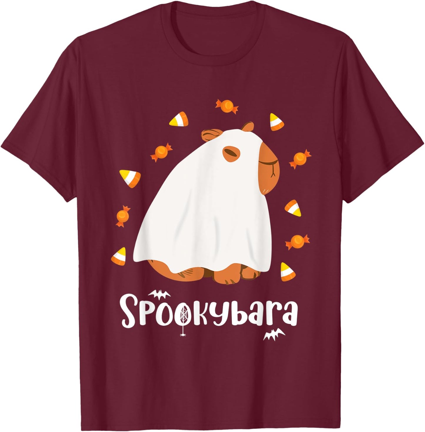 Halloween Capybara Spookybara, Capybara Meme T-Shirt - T-Shirt | Maroon