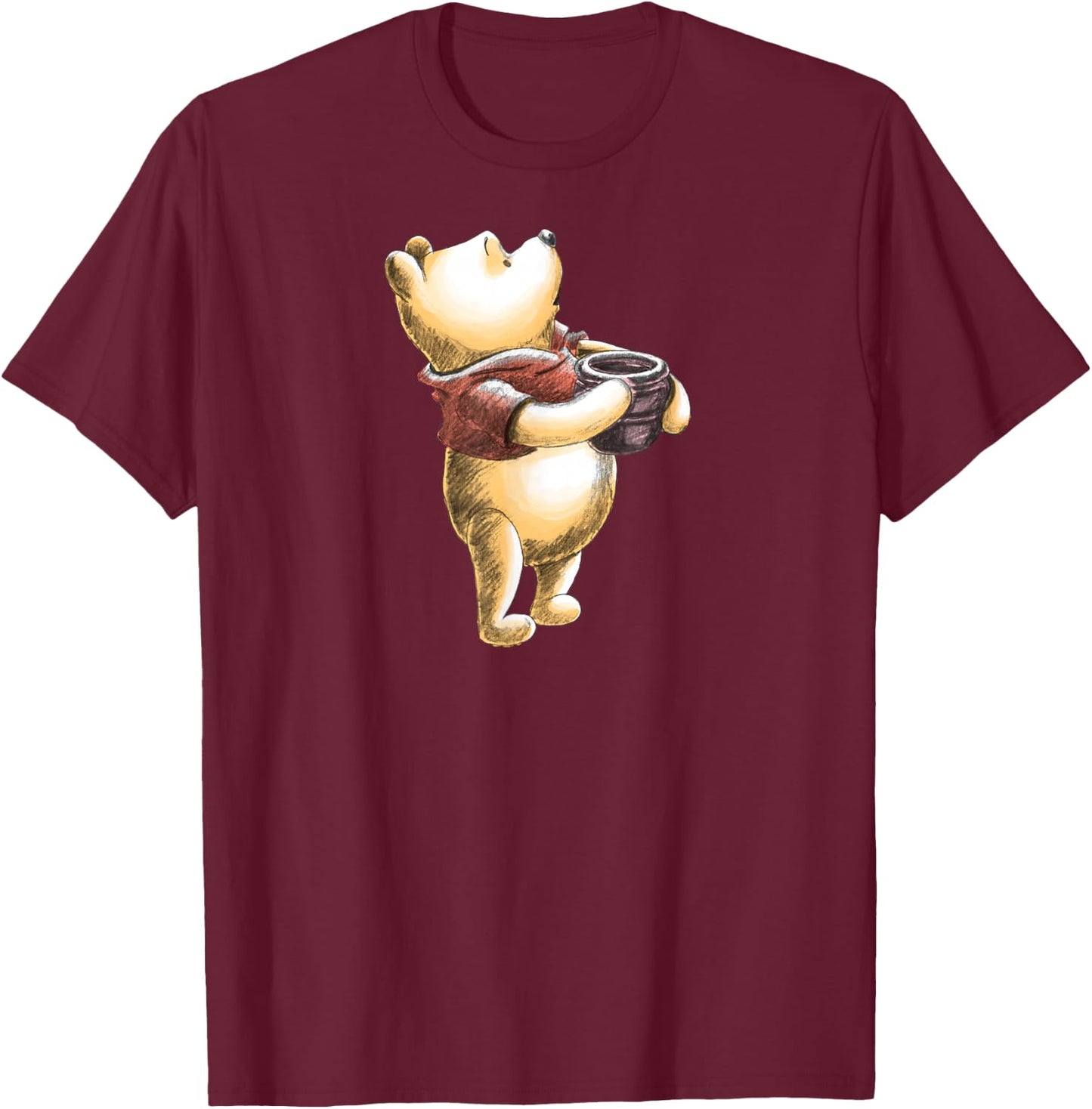 Disney - Winnie The Pooh Sketch T-Shirt - T-Shirt | Maroon