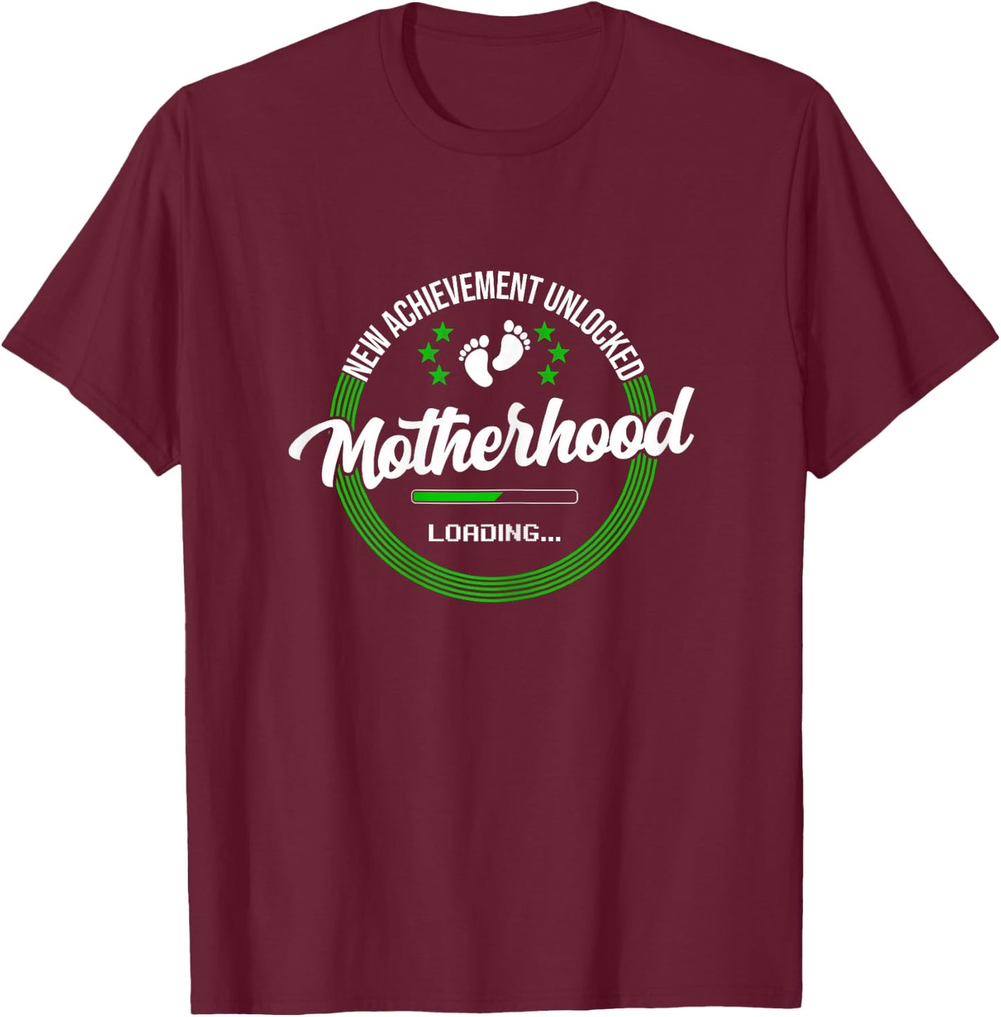 pregnancy announcement for the geek mom Motherhood Achievement unlocked. New character created , Female X-Small, Black T-Shirt - T-Shirt | Maroon