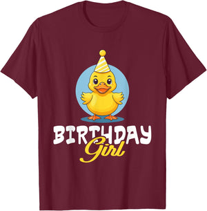 Birthday Girl Rubber Duck Lovers Bday Duck Party Girls Kids T-Shirt - T-Shirt | Maroon