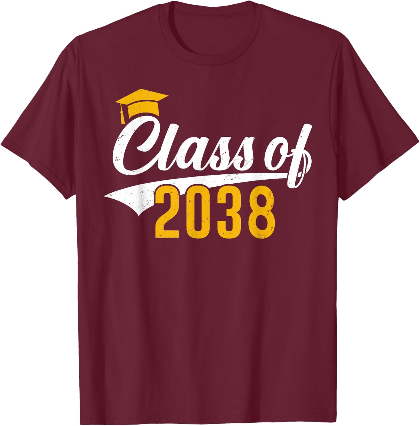 Class of 2038 Grow With Me Kindergarten K-12 Class of 2038 T-Shirt - T-Shirt | Maroon