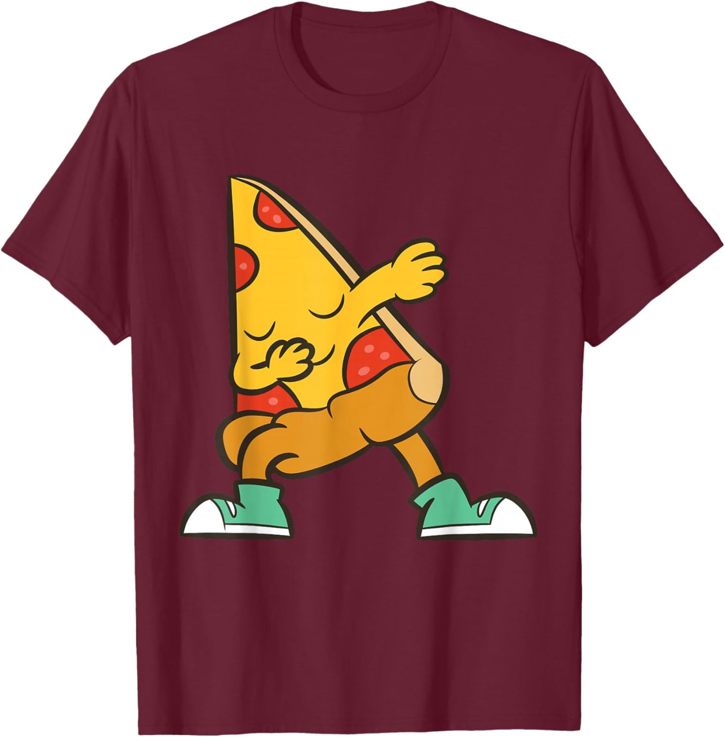 Dabbing Pizza Slice Cute Dabbing Pizza T-Shirt - T-Shirt | Maroon
