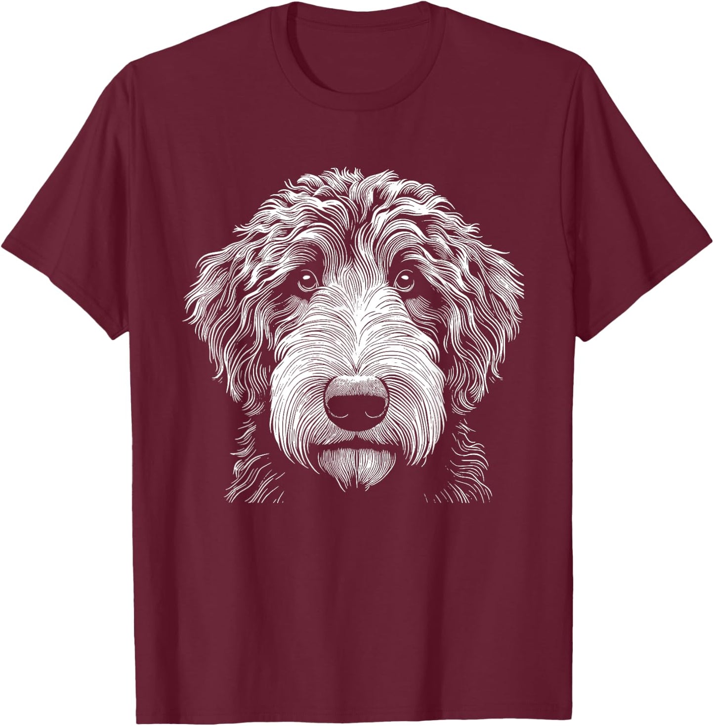 Dog Fingerprint - Aussiedoodle Dad Mom T-Shirt - T-Shirt | Maroon