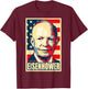 History And Politics Store Dwight D. Eisenhower Propaganda - Black - Small - Short Sleeve - Political Theme T-Shirt - T-Shirt | Maroon