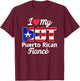I Love My Hot Puerto Rican Fiancé Puerto Rico T-Shirt - T-Shirt | Maroon