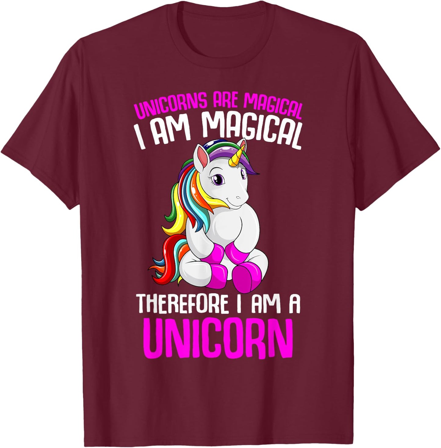 Unicorns Are Magical Unicorn Lover Kids Girls Youth Women T-Shirt - T-Shirt | Maroon