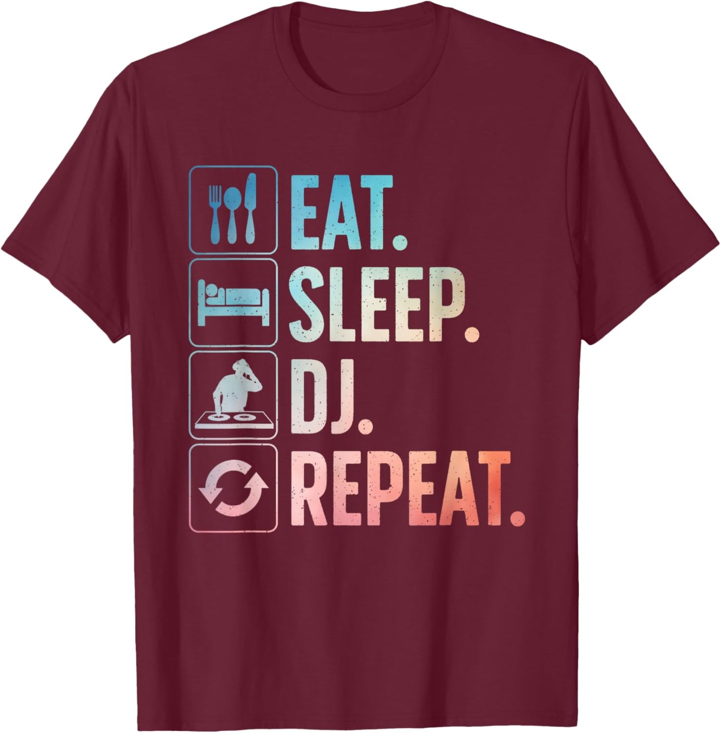 Cool DJ Art Women Disc Jockey Music Producer EDM DJ T-Shirt - T-Shirt | Maroon