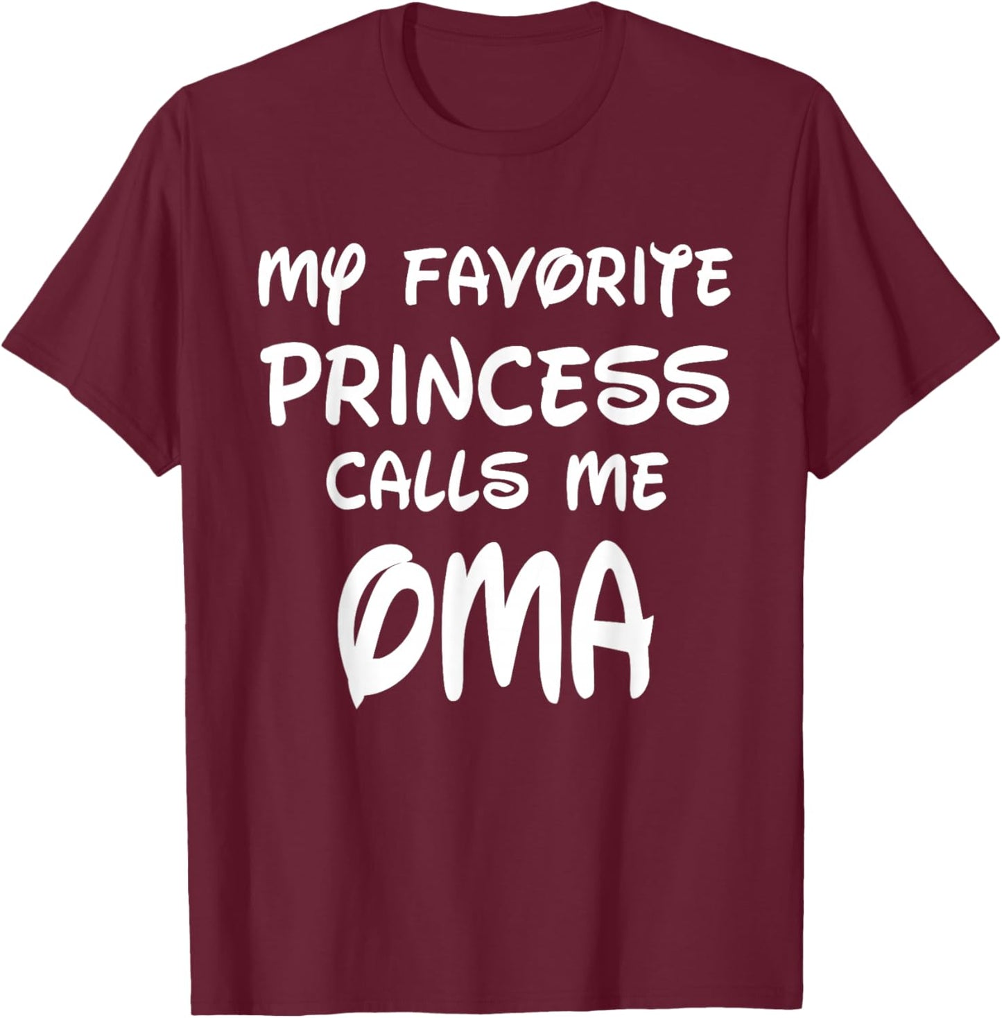 My Favorite Princess Calls Me Oma Vintage Christmas Xmas T-Shirt - T-Shirt | Maroon