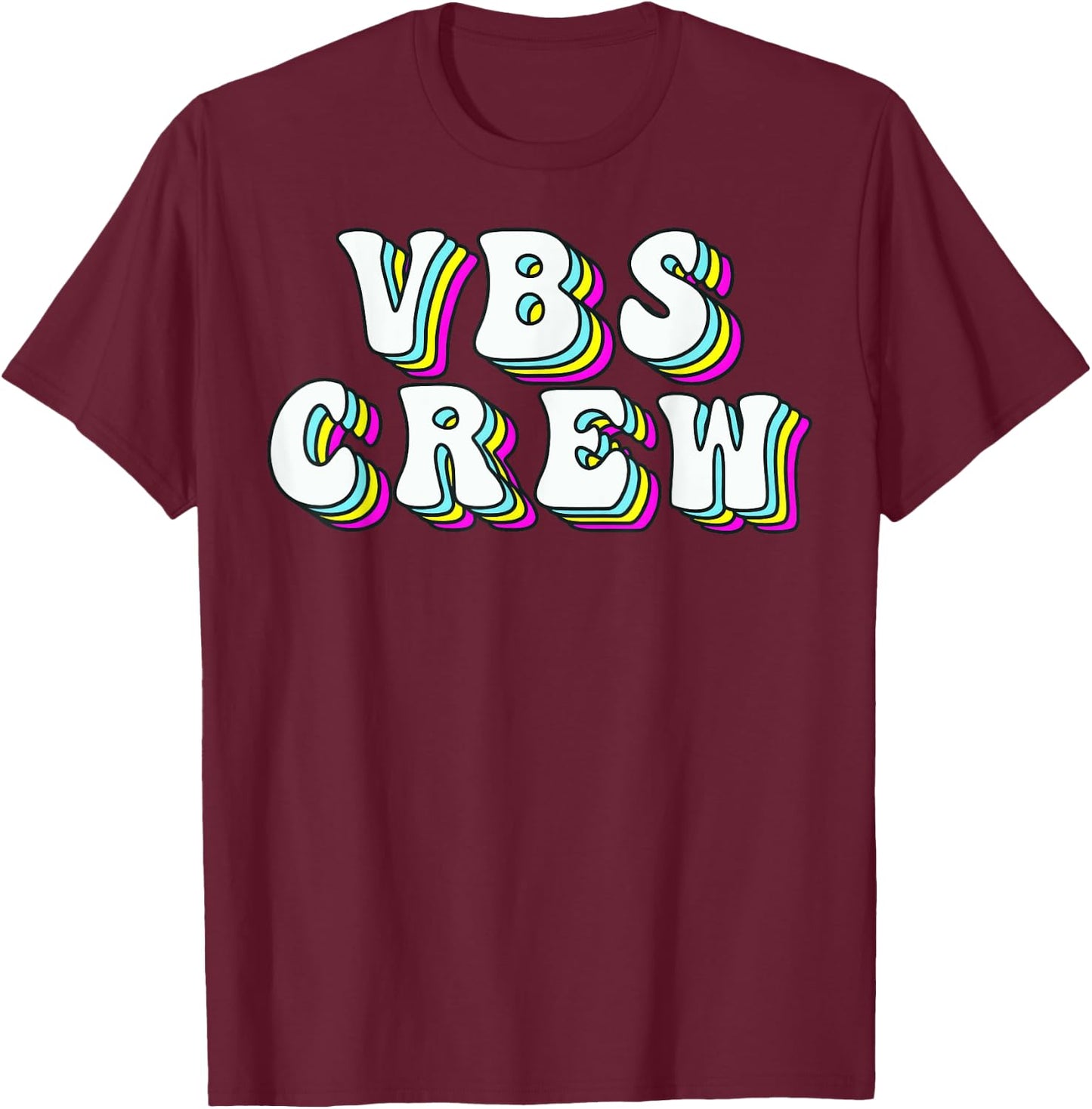 Retro VBS Crew VBS 2024 Vacation Bible School Christian T-Shirt - T-Shirt | Maroon