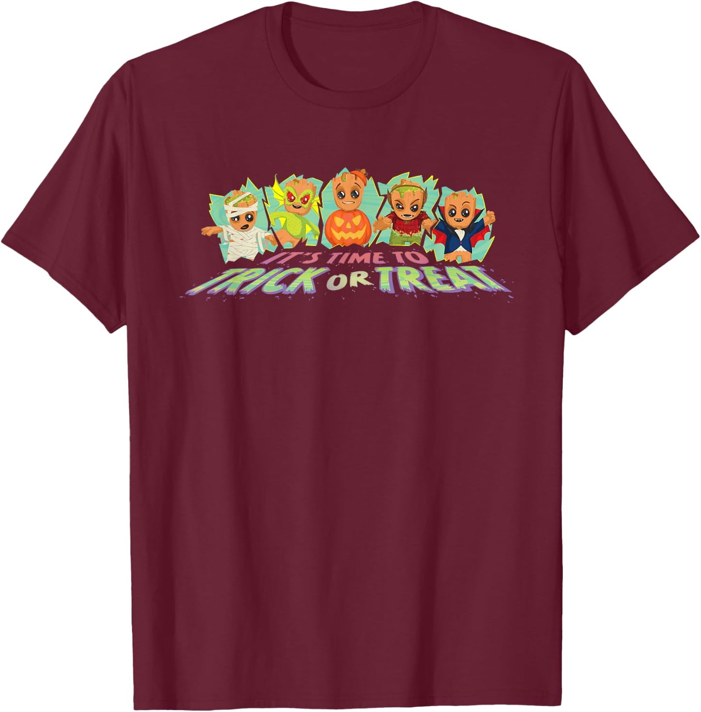 Marvel Baby Groot Monster Costumes Halloween Trick or Treat T-Shirt - T-Shirt | Maroon