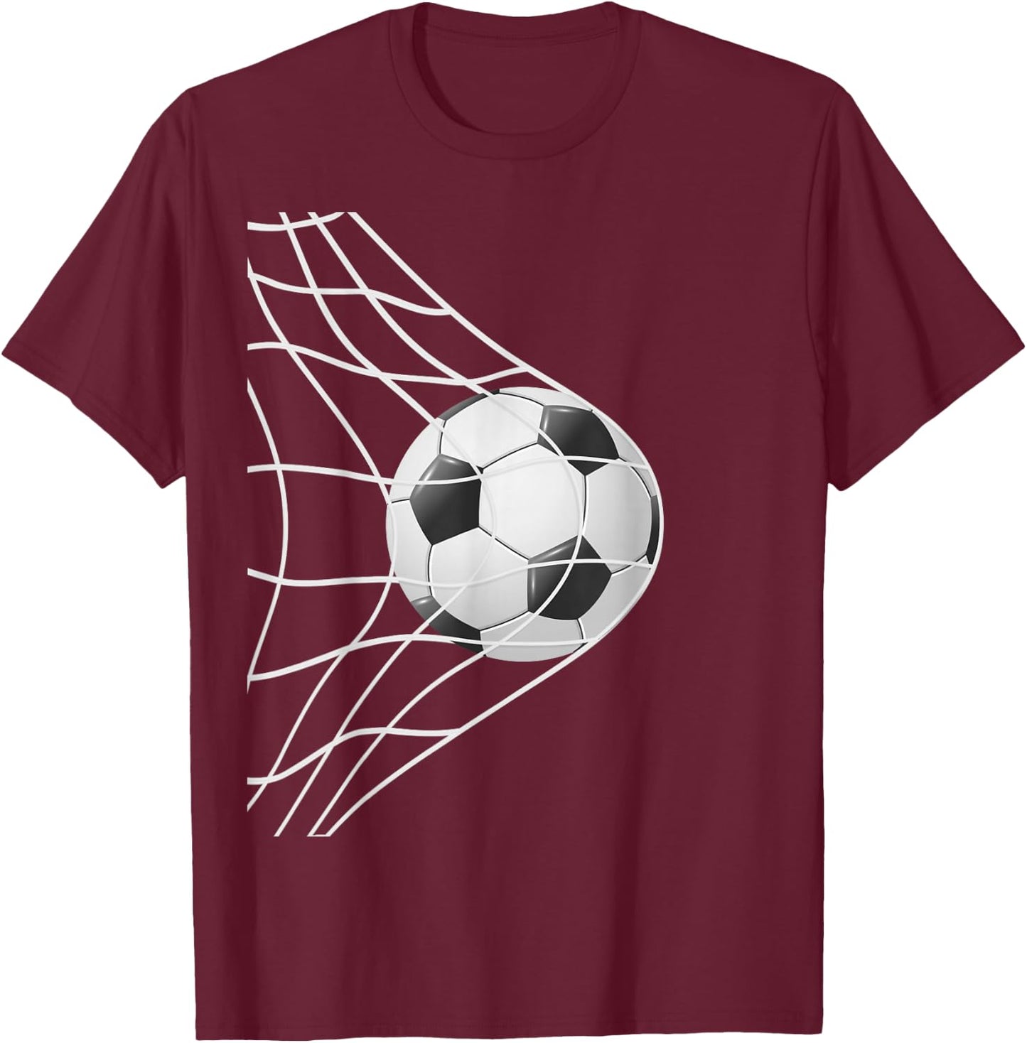Winning Goal Soccer Ball Inside Net, Cool Soccer Player Fans T-Shirt - T-Shirt | Maroon