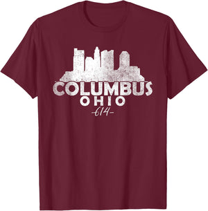 Columbus Ohio OH | skyline T-Shirt - T-Shirt | Maroon