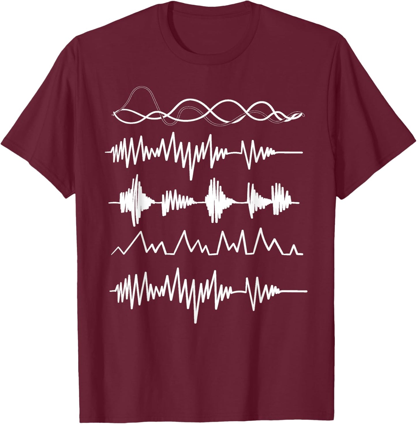 Waves EQ Sound Engineer Audio Engineer Music Production T-Shirt - T-Shirt | Maroon