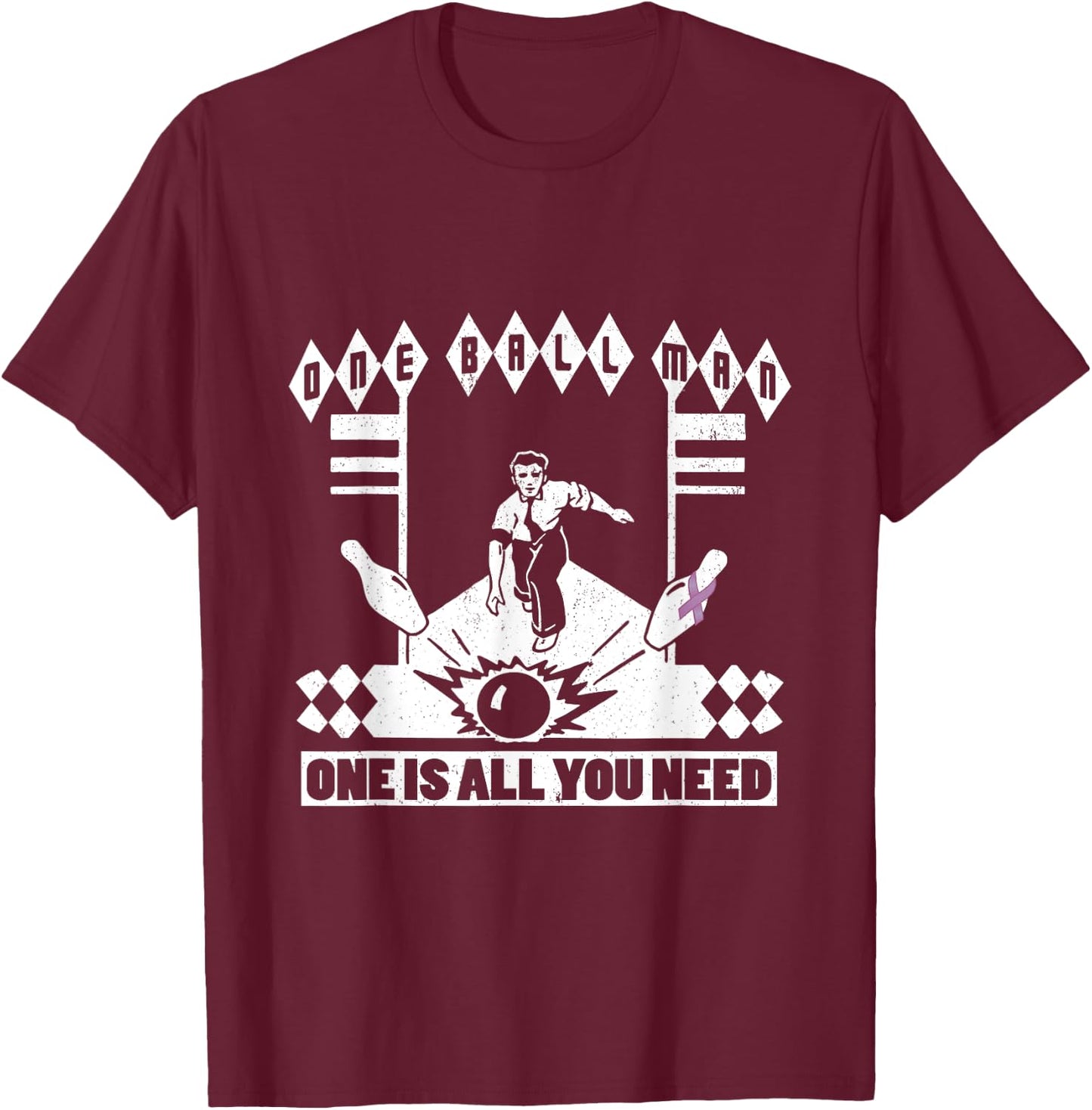 Sideways Funny Awesome Inspirational Testicular Cancer Survivor , Men's Black Short Sleeve Classic Fit , Small T-Shirt - T-Shirt | Maroon
