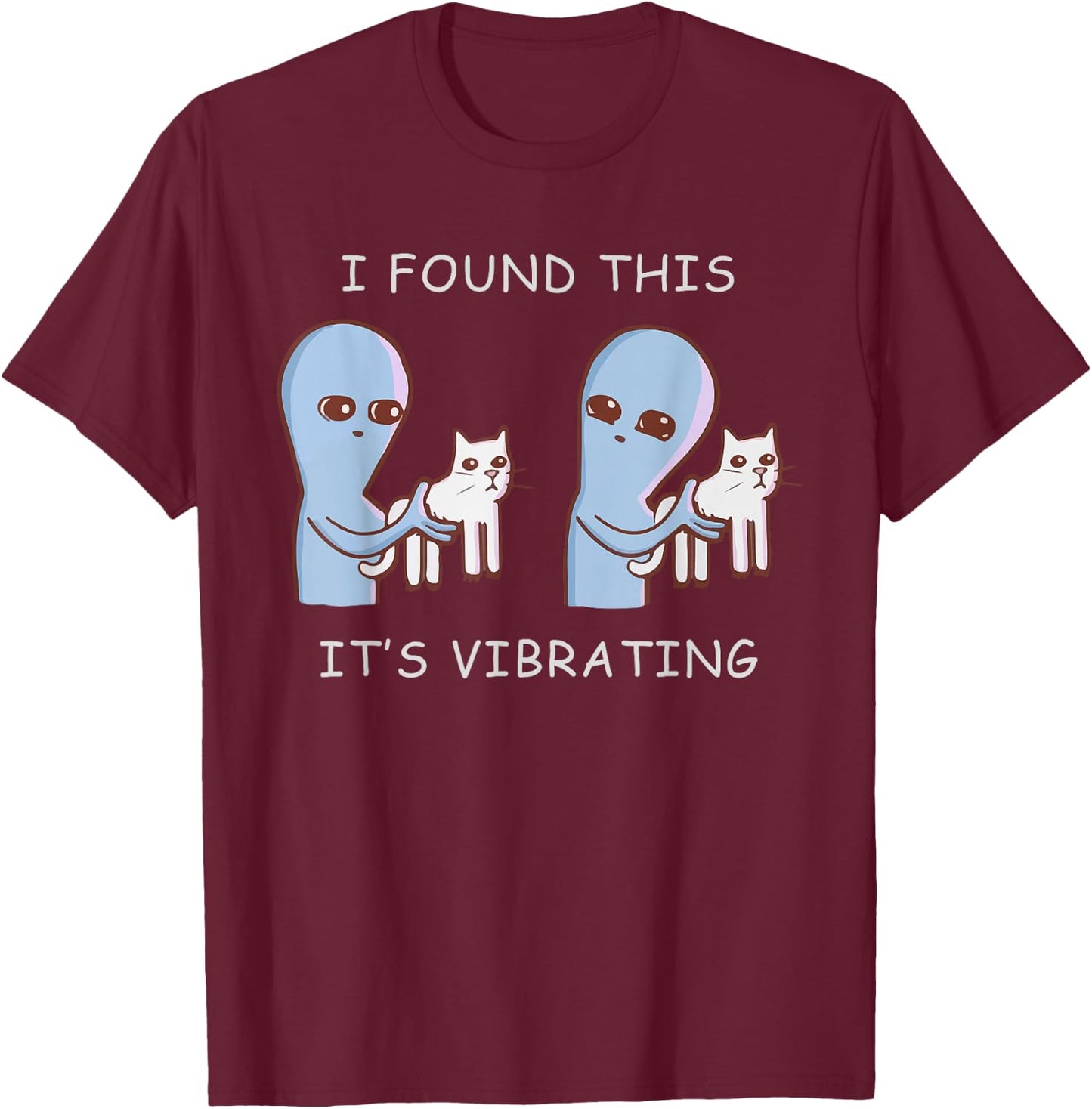 Strange planet vibrating cat - funny cat lovers T-Shirt - T-Shirt | Maroon