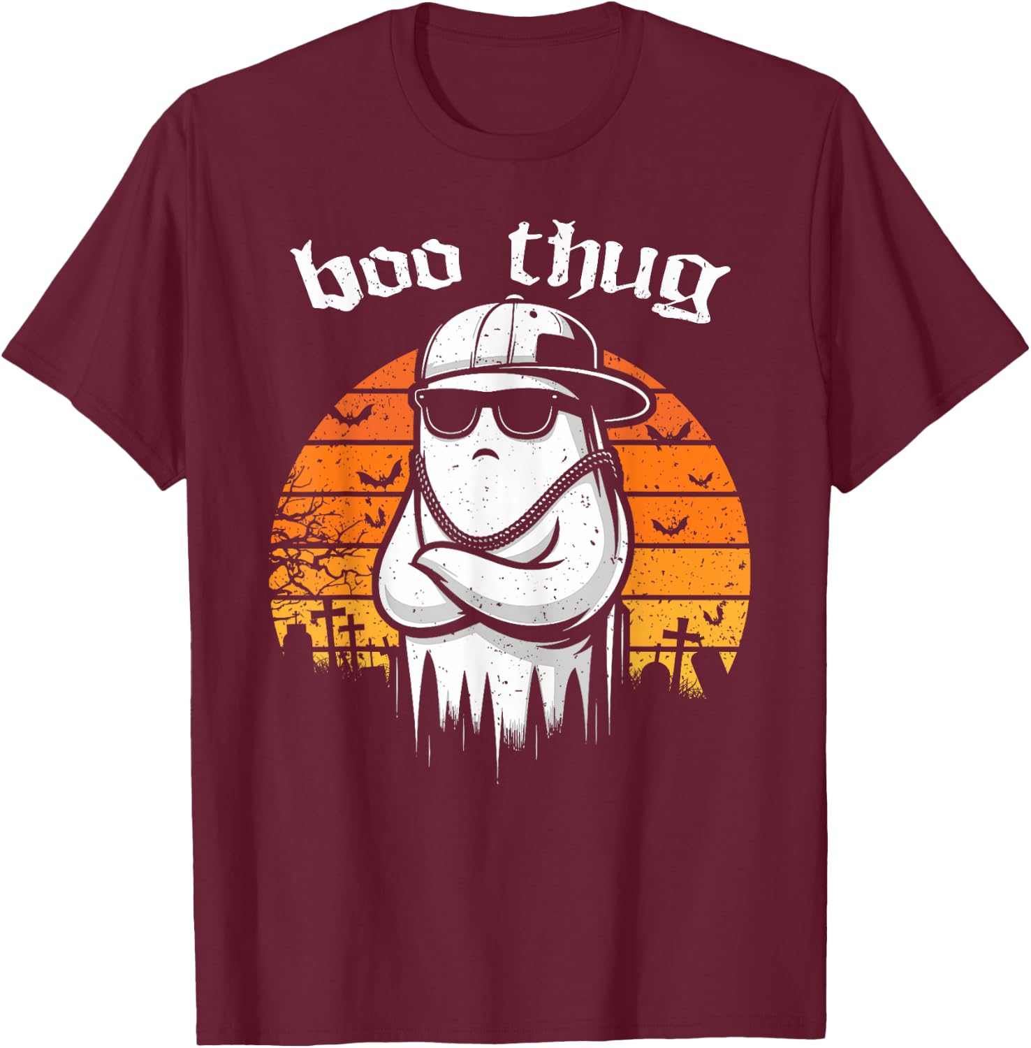 Boo Thug Ghost Life Matching Halloween Costume Men Women T-Shirt - T-Shirt | Maroon