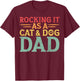 Cat And Dog Dad Fur Dad Father's Day Men Women T-Shirt - T-Shirt | Maroon