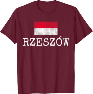 Rzeszow Poland City Polska Country Vacations Polish Travel T-Shirt - T-Shirt | Maroon