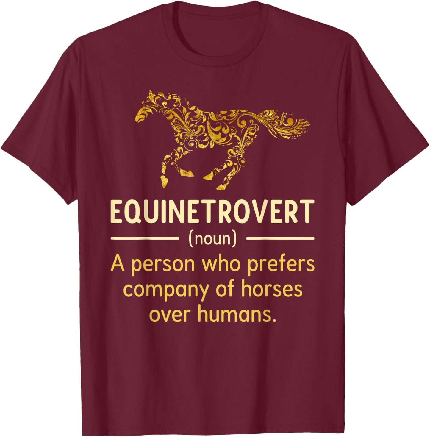 Fun Horse Lover Humor Horse Definition Horse Girl Equestrian T-Shirt - T-Shirt | Maroon