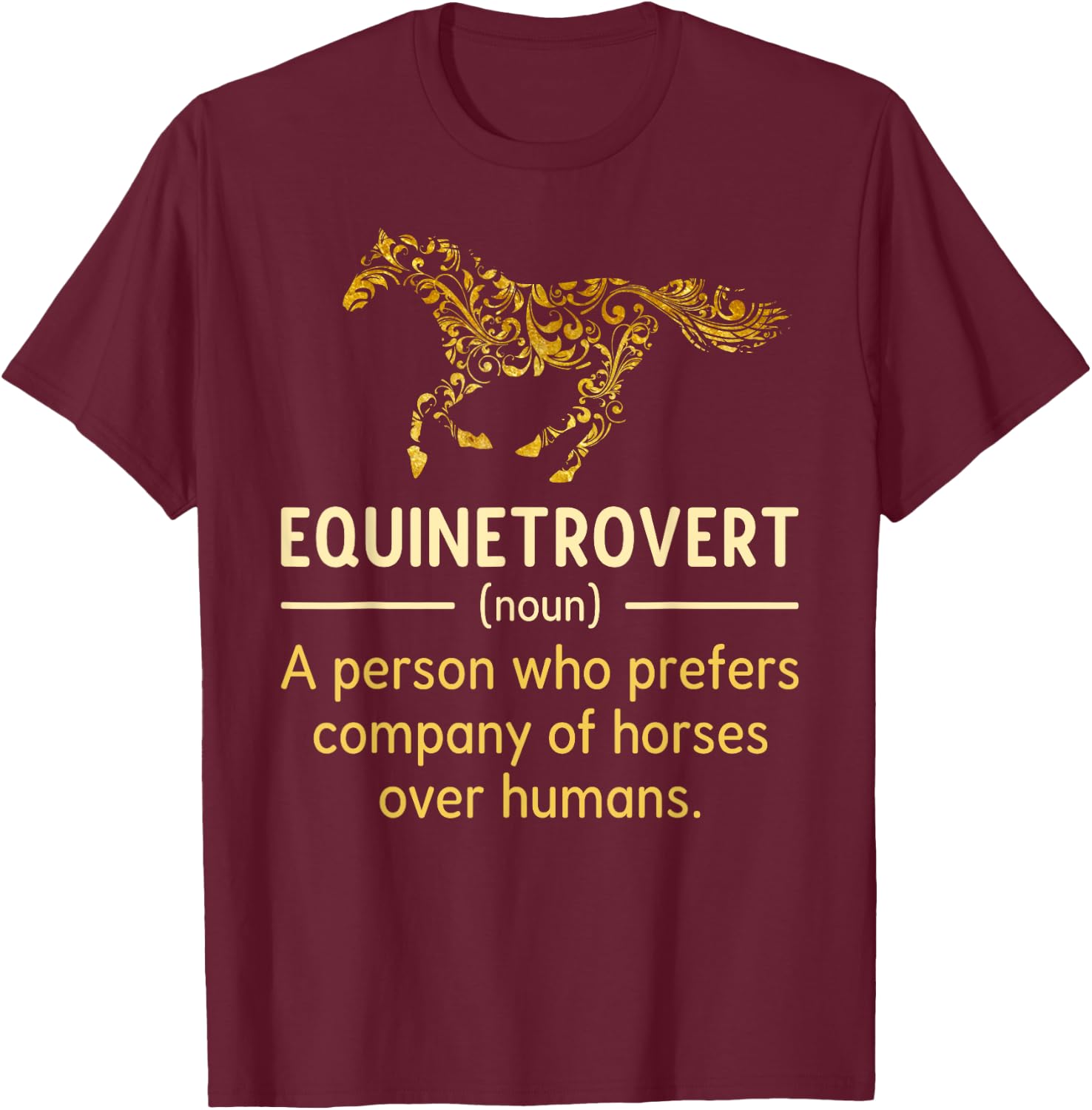 Fun Horse Lover Humor Horse Definition Horse Girl Equestrian T-Shirt - T-Shirt | Maroon