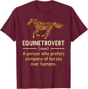 Fun Horse Lover Humor Horse Definition Horse Girl Equestrian T-Shirt - T-Shirt | Maroon