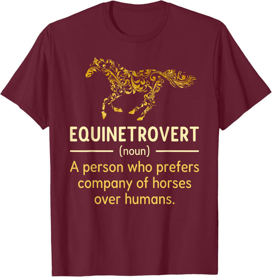 Fun Horse Lover Humor Horse Definition Horse Girl Equestrian T-Shirt - T-Shirt | Maroon