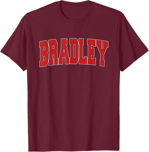 BRADLEY IL ILLINOIS Varsity Style USA Vintage Sports T-Shirt - T-Shirt | Maroon
