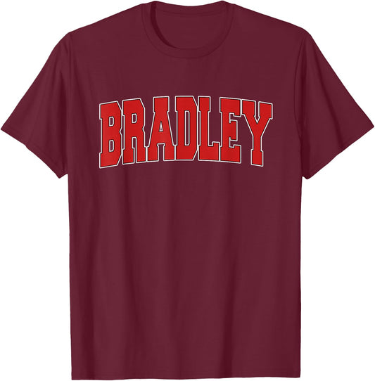 BRADLEY IL ILLINOIS Varsity Style USA Vintage Sports T-Shirt - T-Shirt | Maroon