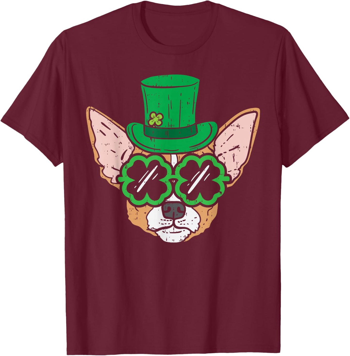 Irish Chihuahua Mexican Dog Owner Funny St Patricks Day Gift T-Shirt - T-Shirt | Maroon