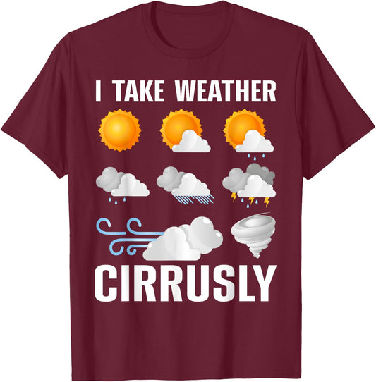 Funny Meteorologist Design Women Weather Meteorology T-Shirt - T-Shirt | Maroon
