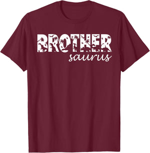Brothersaurus T Rex Dinosaur Brother Saurus Family Matching T-Shirt - T-Shirt | Maroon