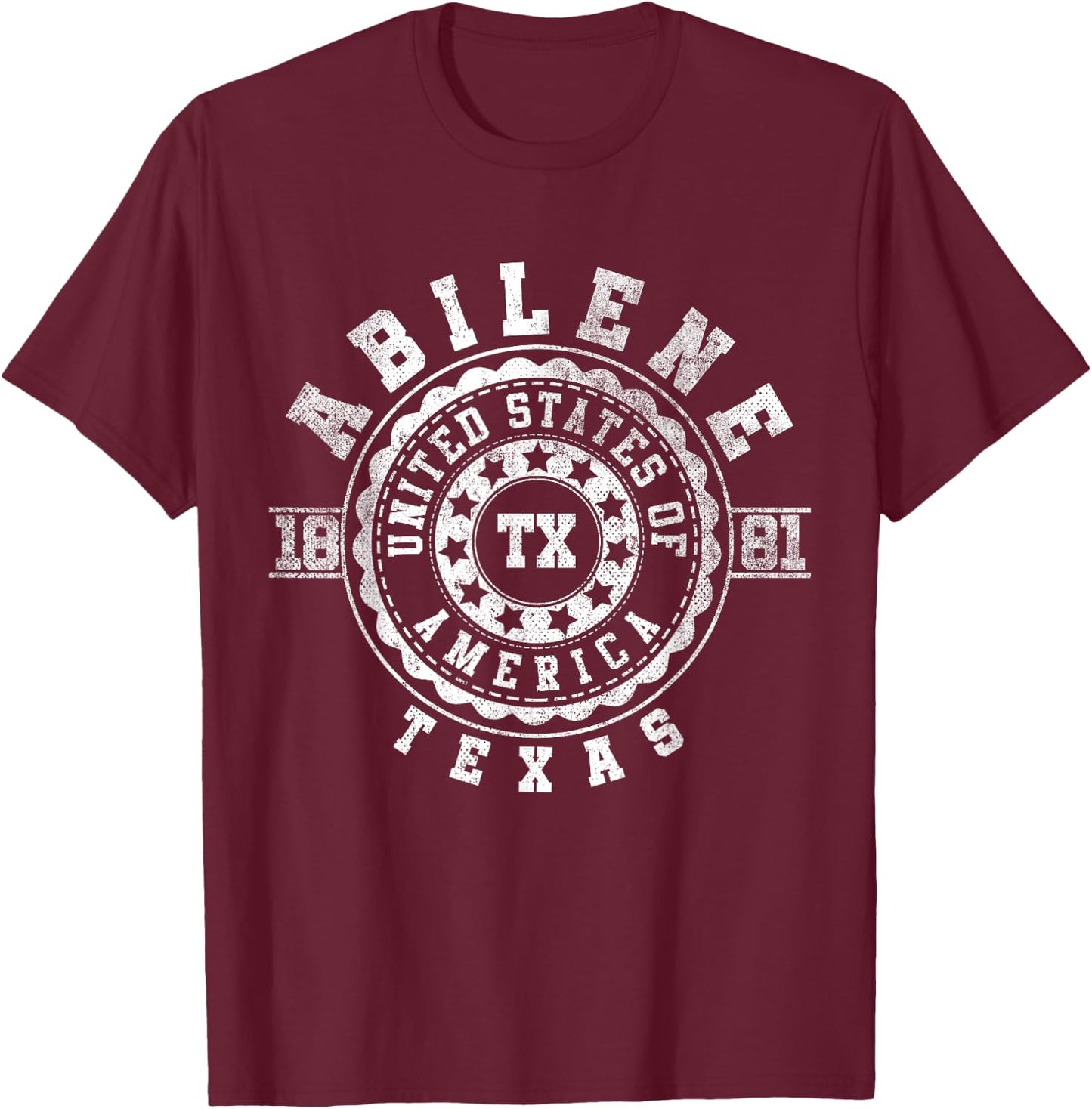Abilene TX | Texas | Vintage City Apparels T-Shirt - T-Shirt | Maroon