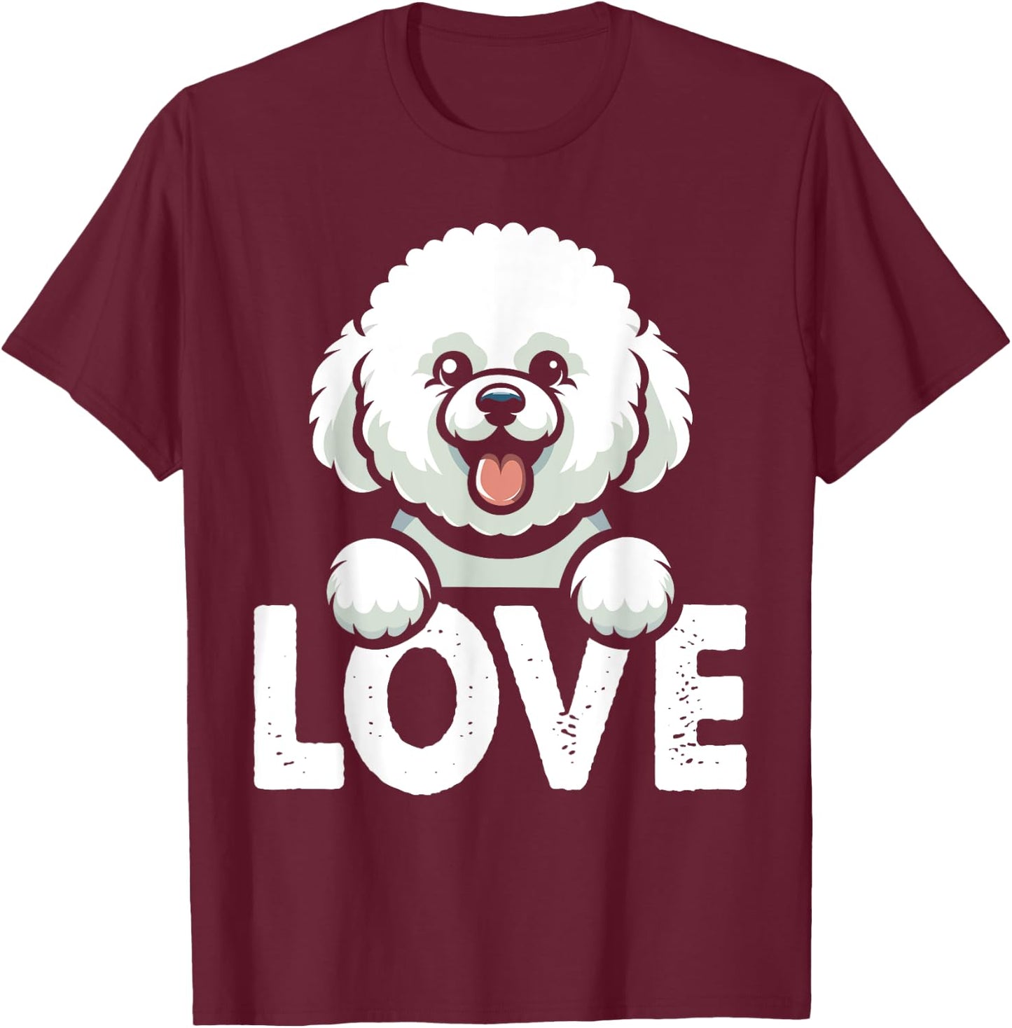 I Love My Bichons Frise Dog Lover T-Shirt - T-Shirt | Maroon