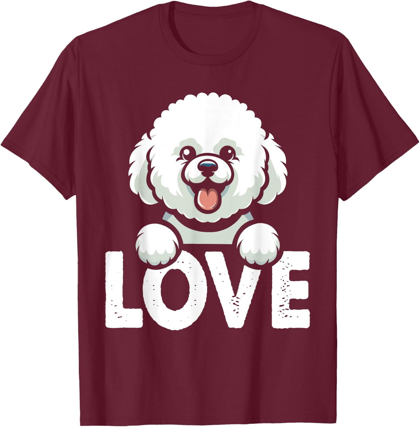 I Love My Bichons Frise Dog Lover T-Shirt - T-Shirt | Maroon