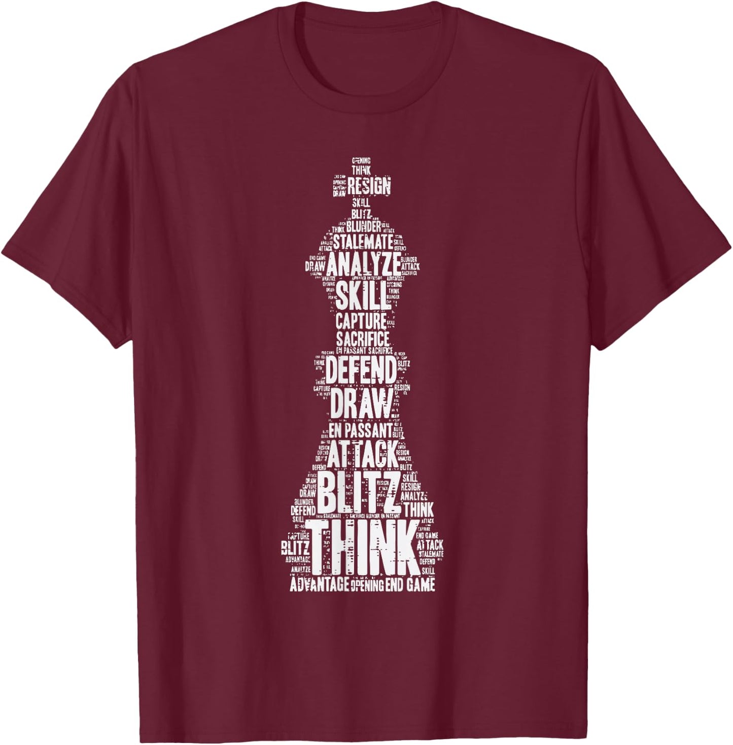Chess Words King Cool Player Master Men Women Kids Youth T-Shirt - T-Shirt | Maroon