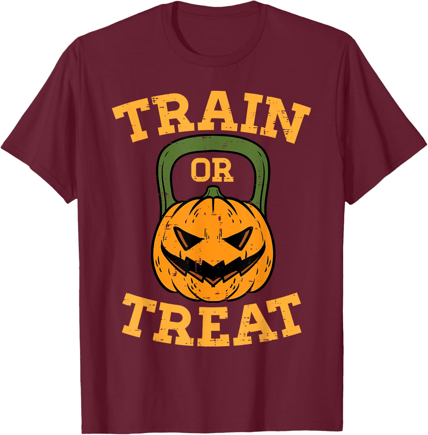 Halloween Gym Train or Treat Workout Costume Men Women Kids T-Shirt - T-Shirt | Maroon