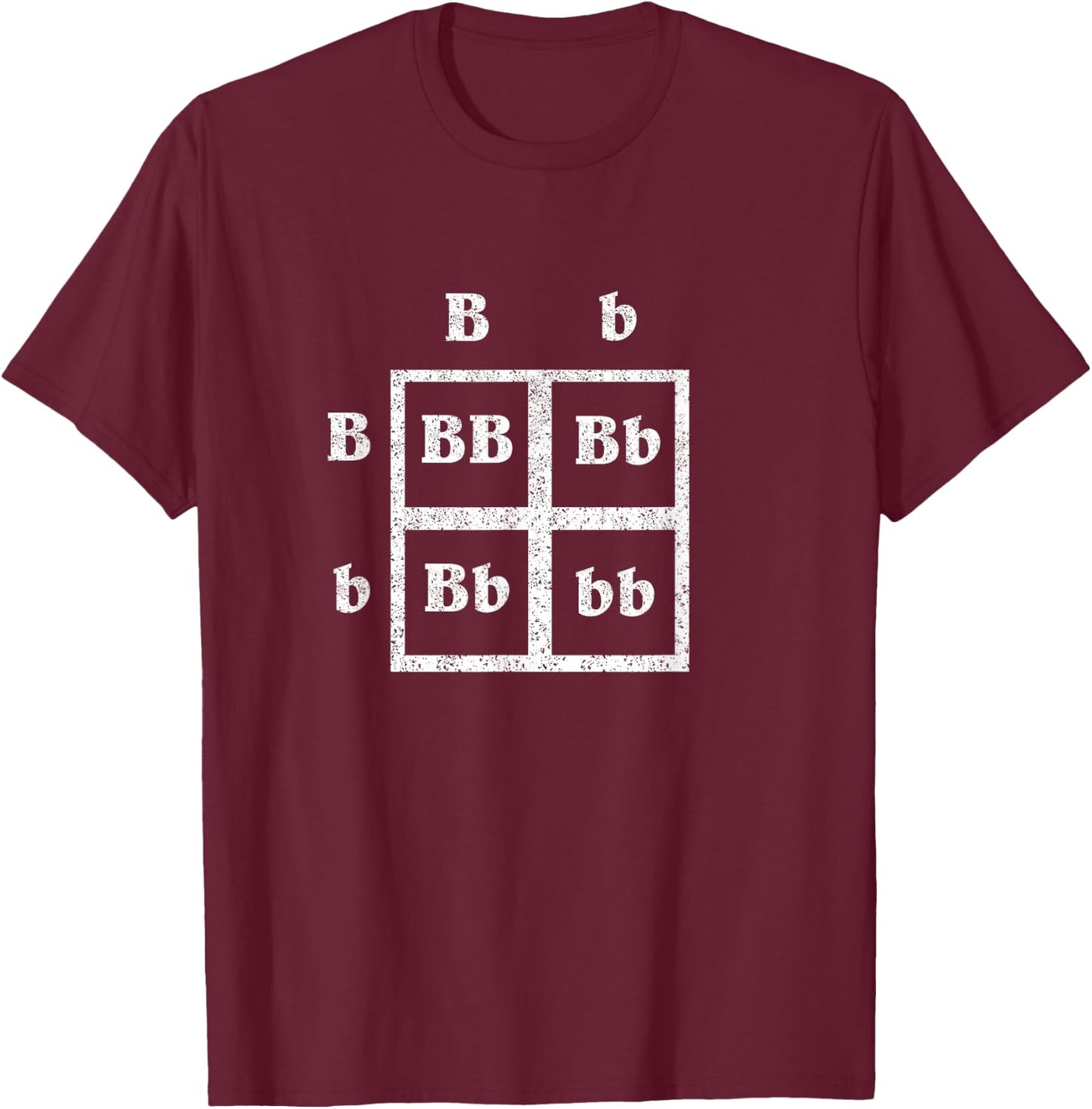 Punnet Square Science Distressed Shirt - Genetics T-Shirt - T-Shirt | Maroon