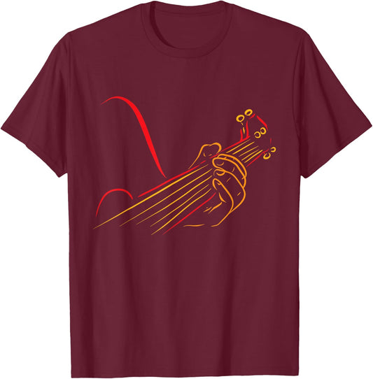 Playing Guitar Guitarist Music Life Funny Gift T-Shirt - T-Shirt | Maroon