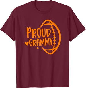 Proud Grammy Of A Football Player Football Grammy Grandma T-Shirt - T-Shirt | Maroon