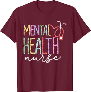 Psychiatric Nurse Psych Nurse Mental Health Women's Classic Fit Black Short Sleeve - Small T-Shirt - T-Shirt | Maroon