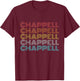 Chappell Retro Vintage Black , -Adults, Short Sleeve, Small T-Shirt - T-Shirt | Maroon