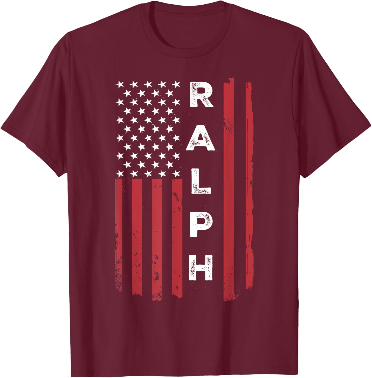 Ralph USA Flag American Flag Patriotic T-Shirt - T-Shirt | Maroon