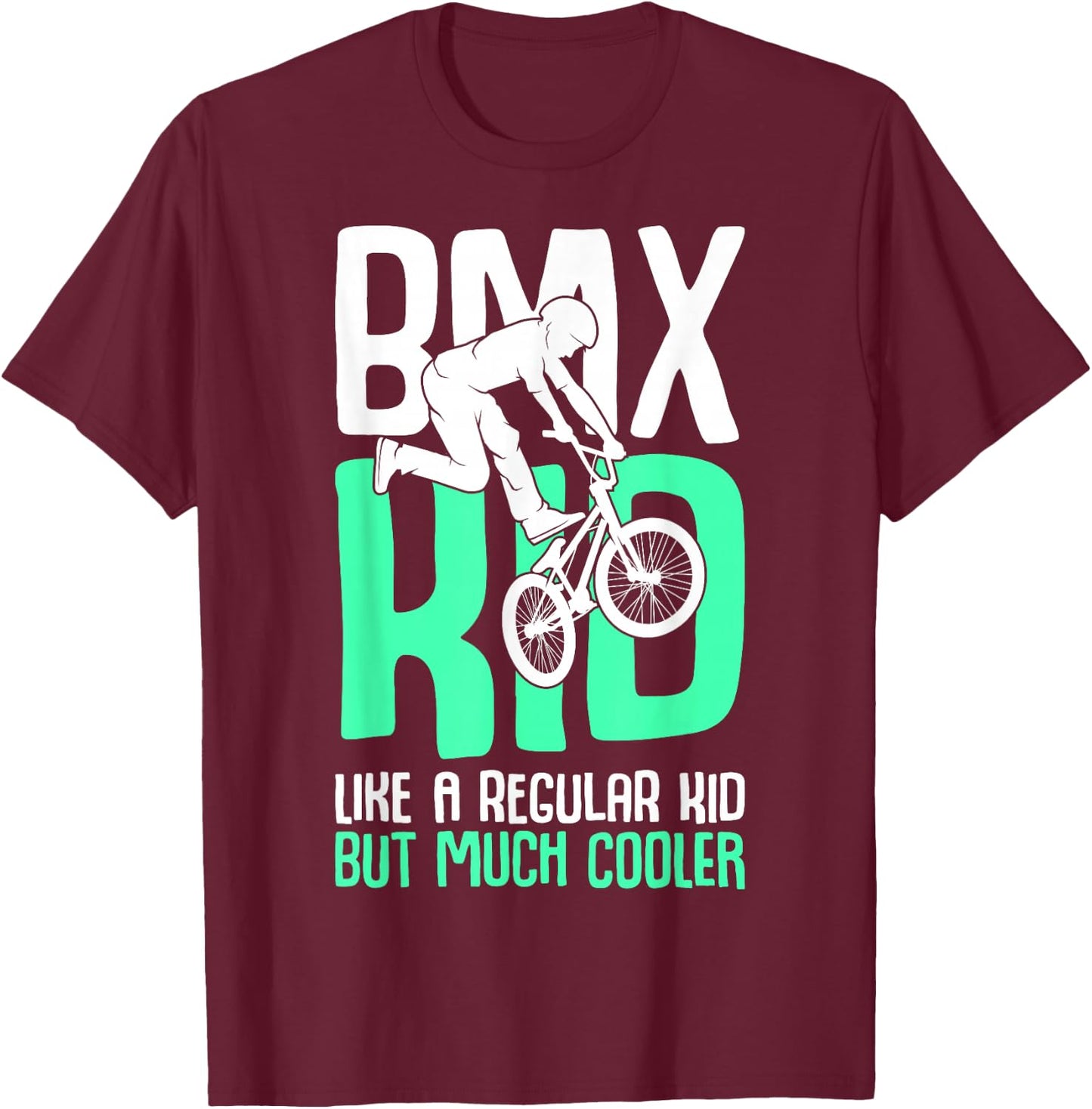 BMX Kid Rider Bike Bicycle Stunt Racing Kids Boys T-Shirt - T-Shirt | Maroon