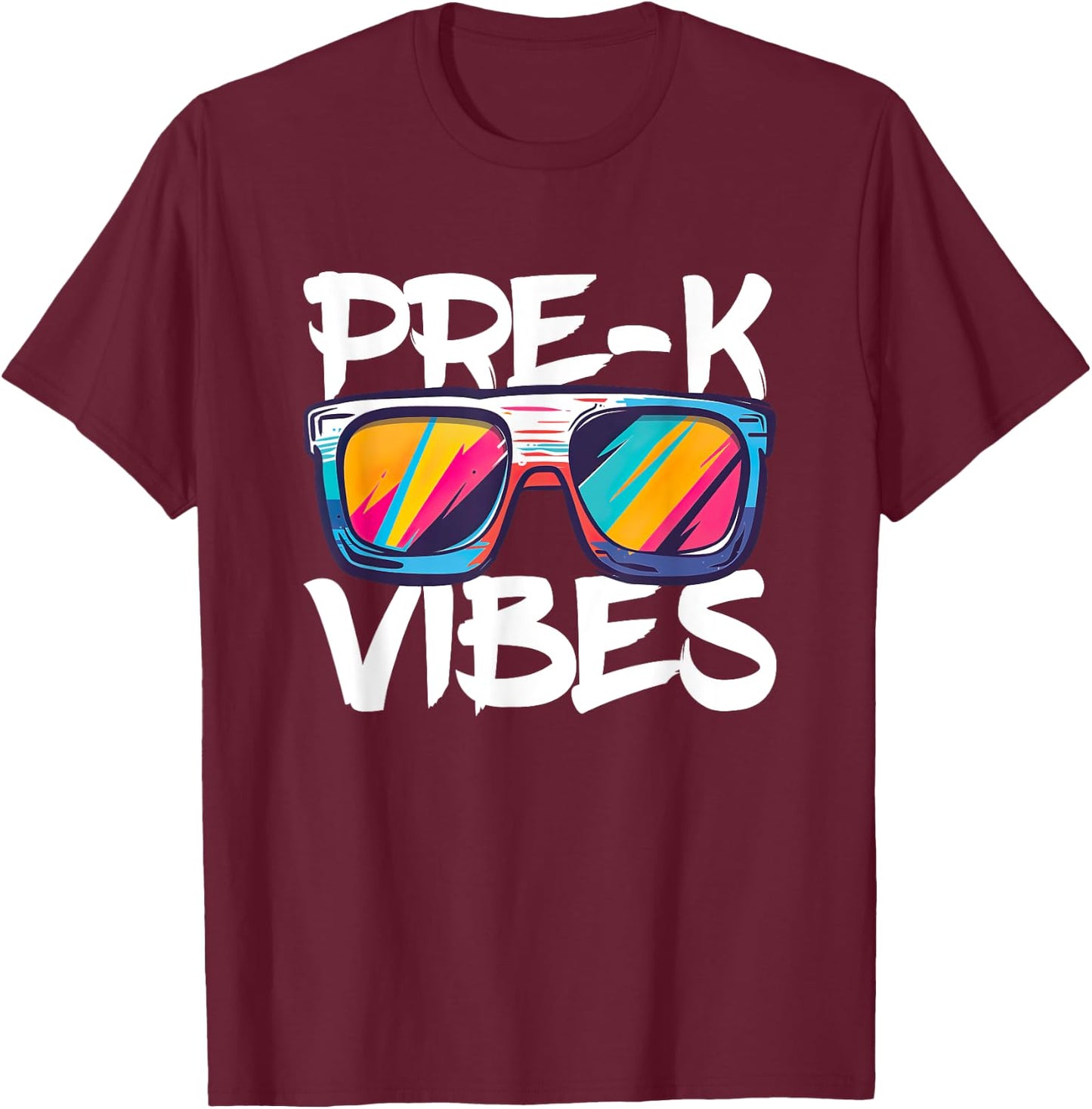 Pre-K Vibes Shirt Back To School PreK Boy Girl Teacher T-Shirt - T-Shirt | Maroon